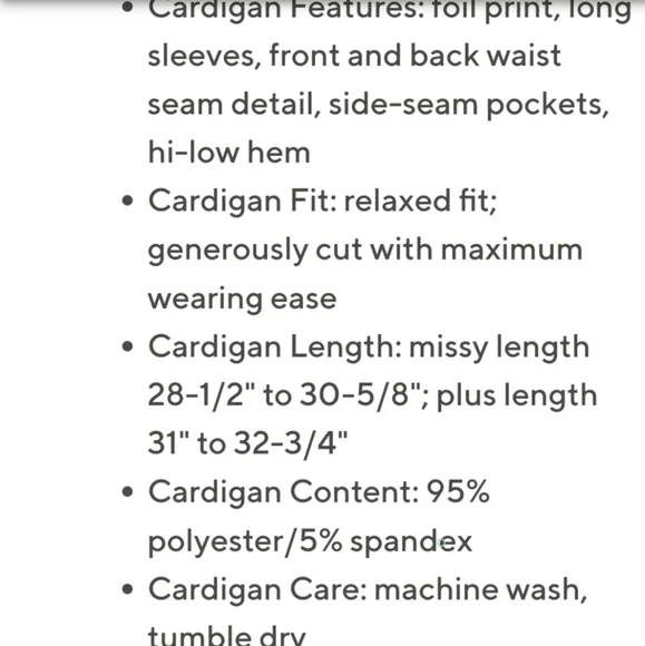 NWT 2 pc Susan Graver Foil Print Cardigan Tank Set - Picture 16 of 16